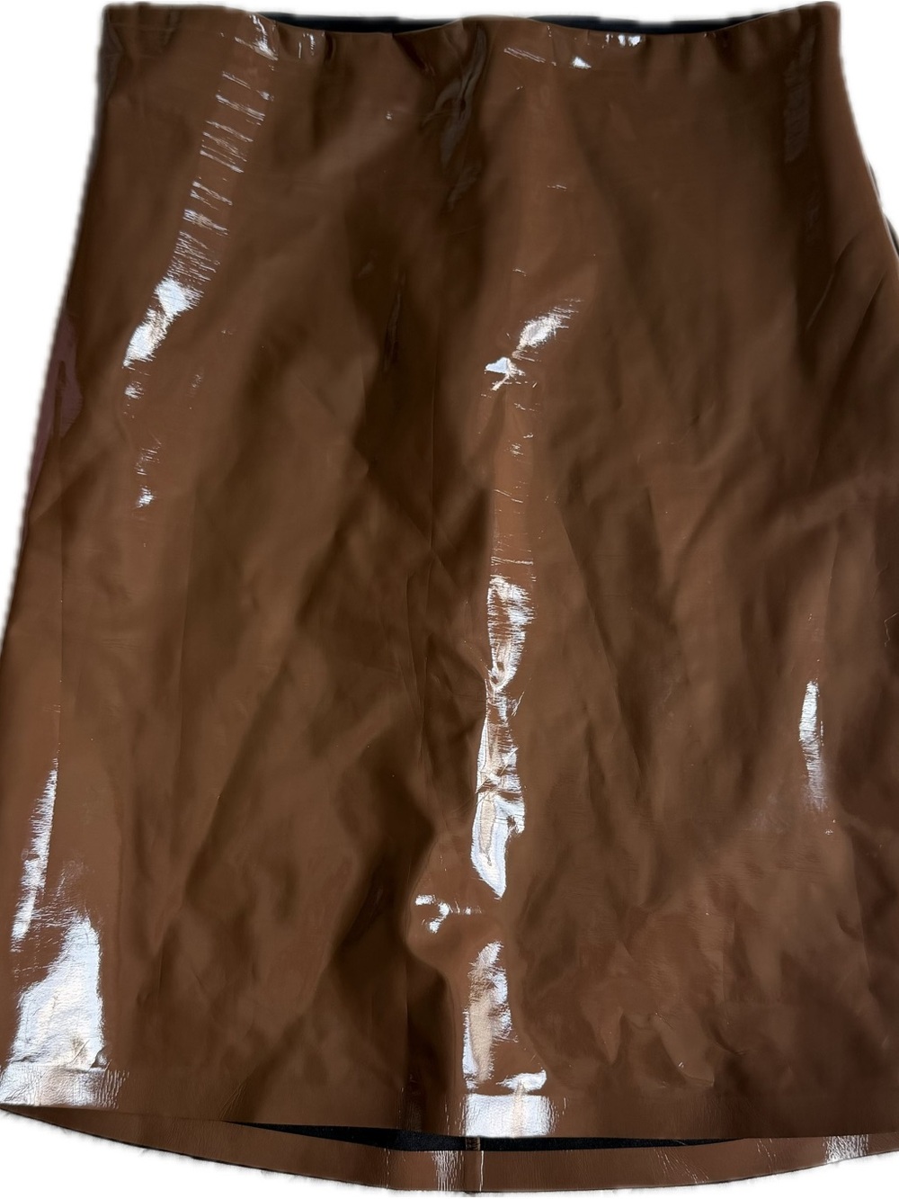 Commando Brown Vinyl Pencil Skirt